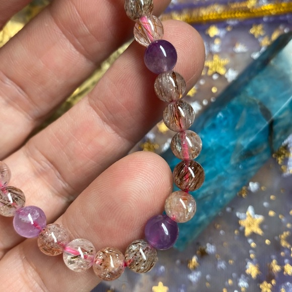 Citrine blue apatite and amethyst - Picture 3 of 4